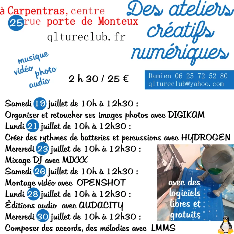 ateliers juillet